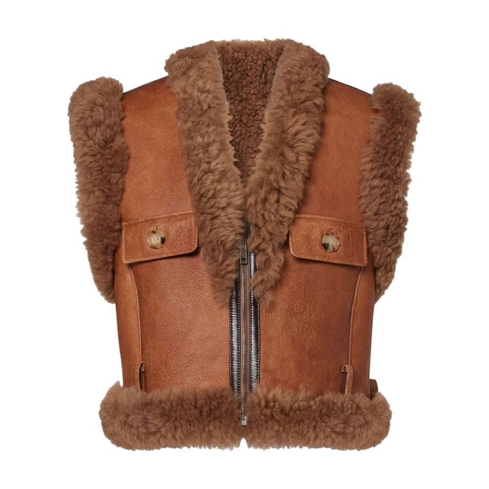 Chloe Women Gilet In Pelle Con Shearling